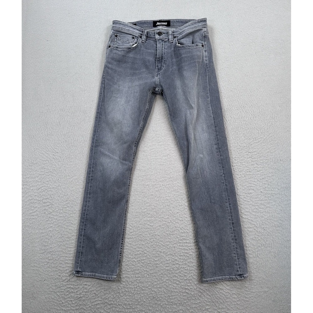 Revtown Jeans Mens 30x30 Gray Sharp Straight Stretch Decade Denim City Casual